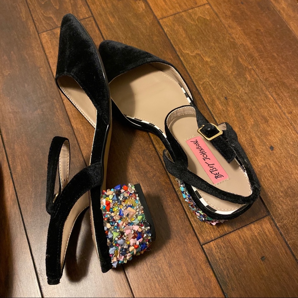Velvet rainbow jewel Heels
